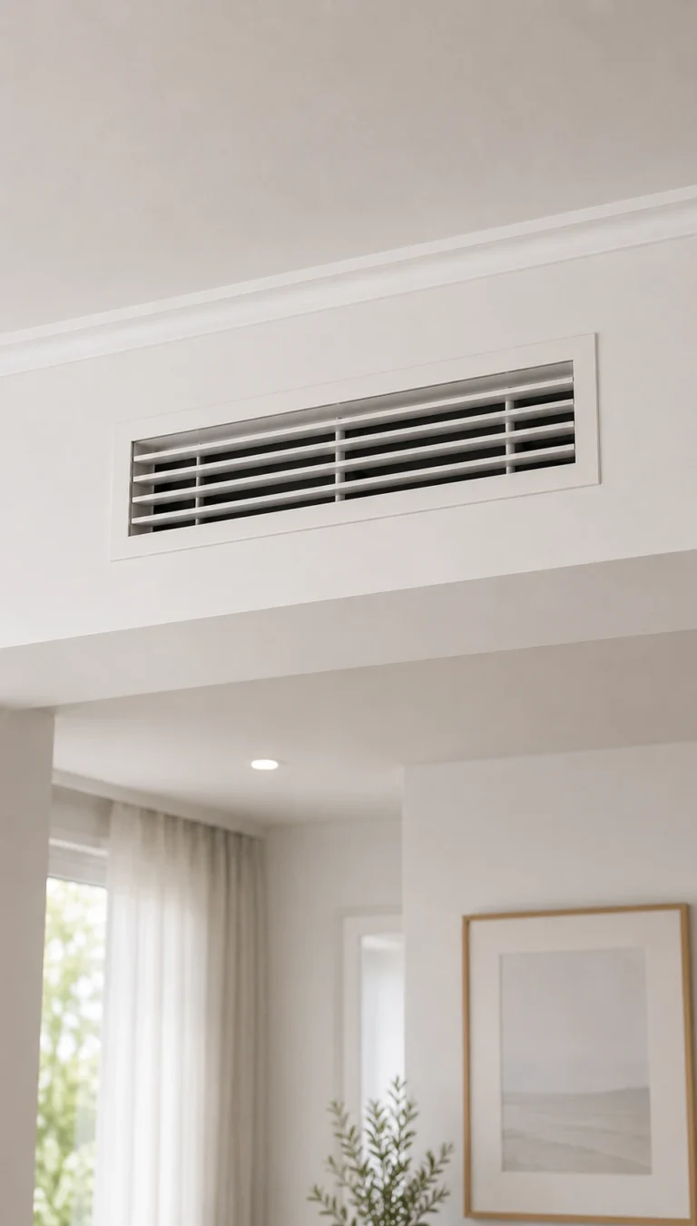 ducted air con vent in white room